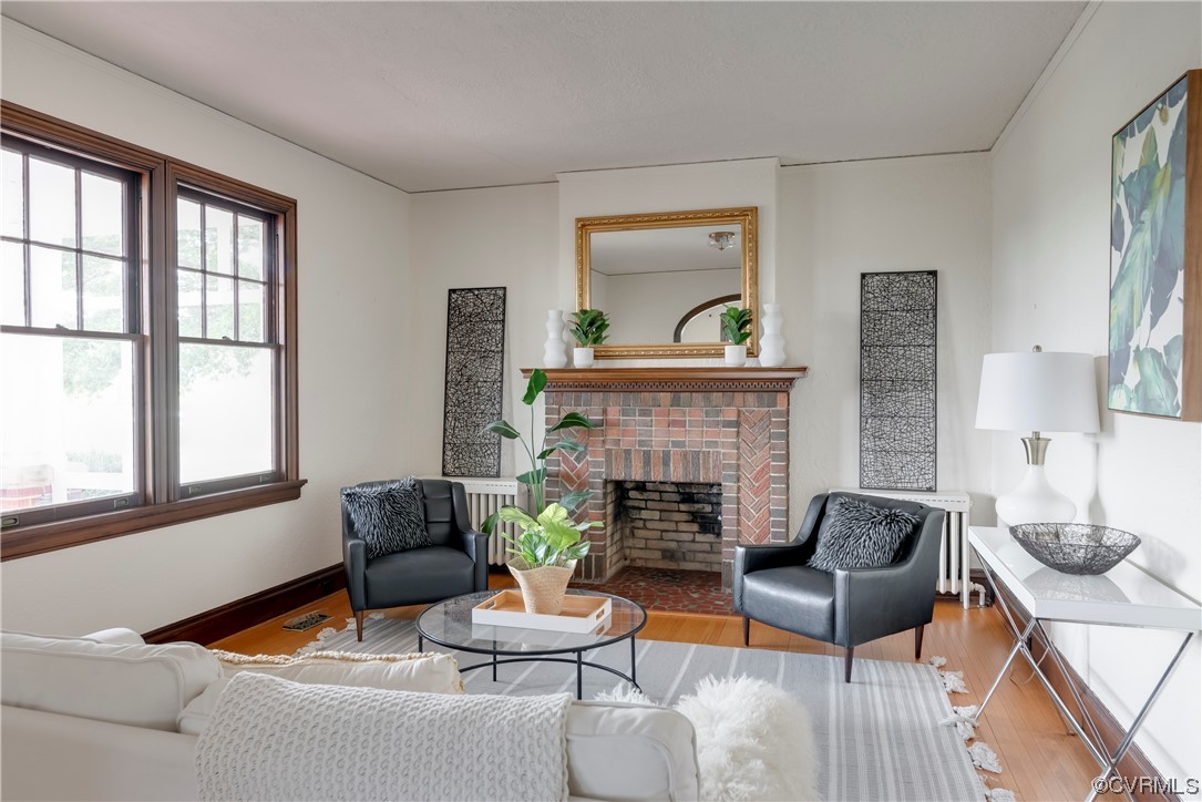 1700 Midview Road Henrico, VA 23231 - Photo 16 of 50 a living room with furniture and a fireplace