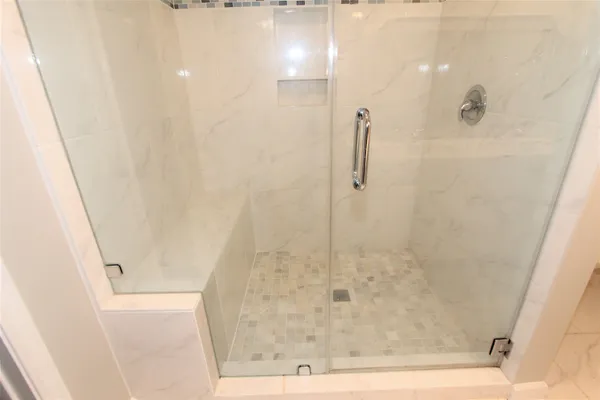 a bathroom with a shower