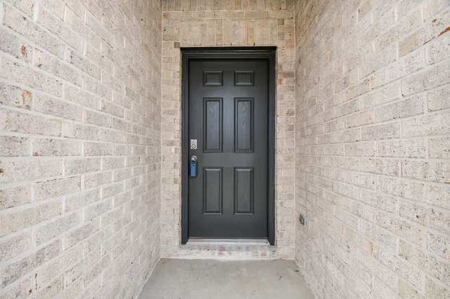 a view of wooden door