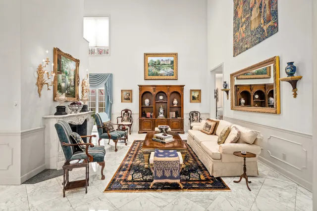 a living room with furniture