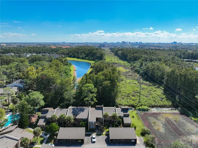 an aerial view of a city