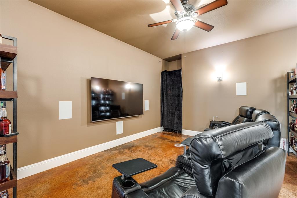 643 County Road 2255 Telephone, TX 75488 - Photo 21 of 40 Cinema room with baseboards and ceiling fan