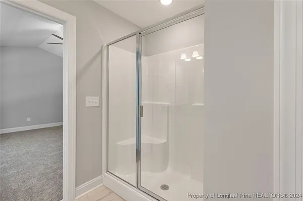 a view of a room with racks on the wall