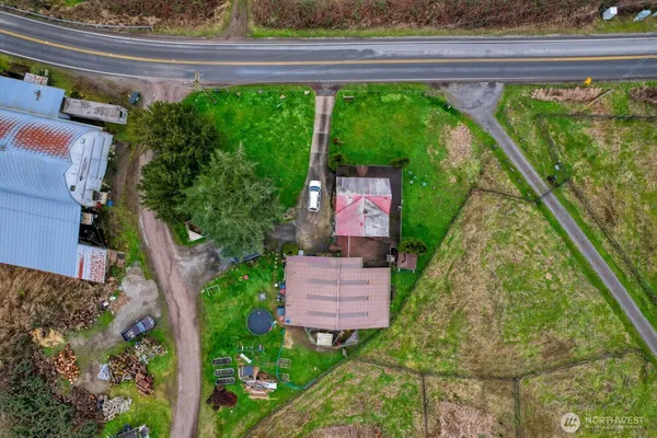 a bird view of a garden