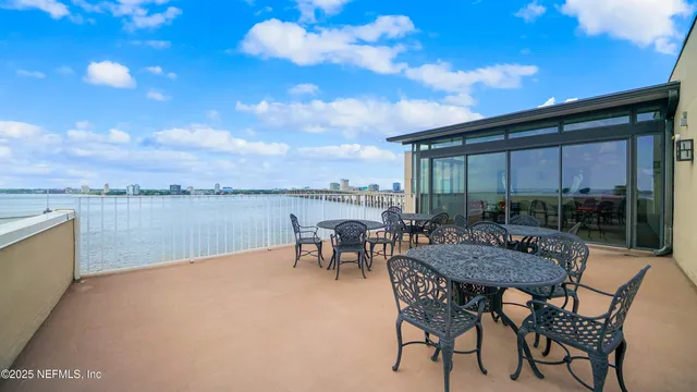 a view of a balcony with outdoor space