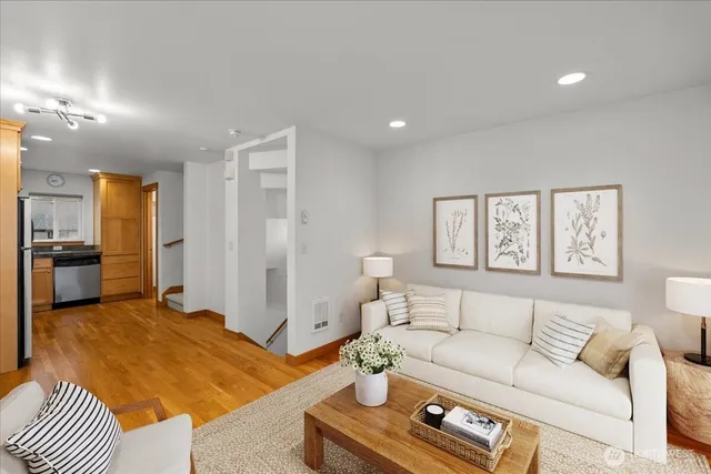 a living room with furniture and a couch