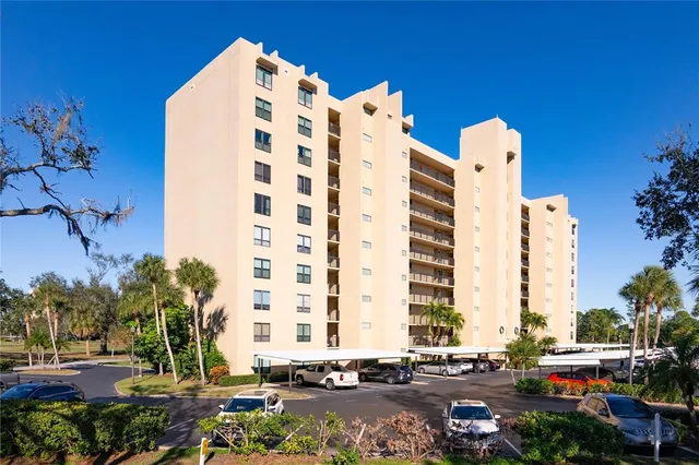 a front view of a building with outdoor space