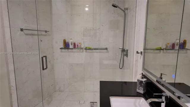 a bathroom with a shower