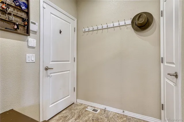 a view of small space with racks on the wall