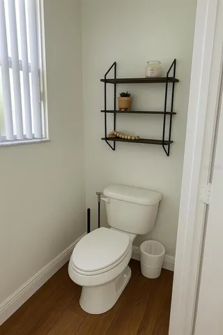a bathroom with a toilet