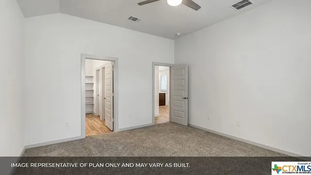 an empty room with closet