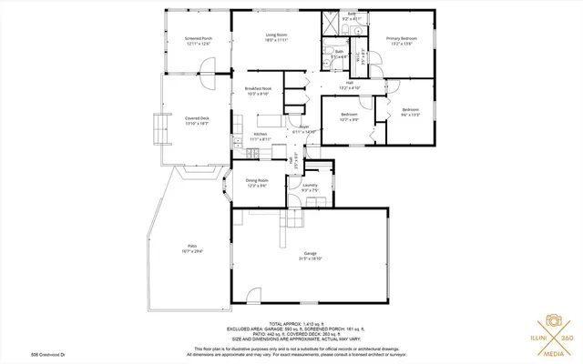 $237,500 | 506 Crestwood Drive, St. Joseph, IL 61873