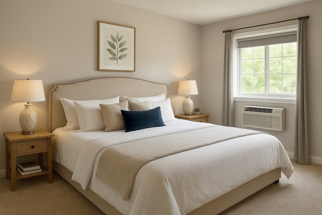 147 Turner Road, Unit 80 Holliston, MA 01746 - Photo 5 of 22 a bedroom with a bed and a lamp on table