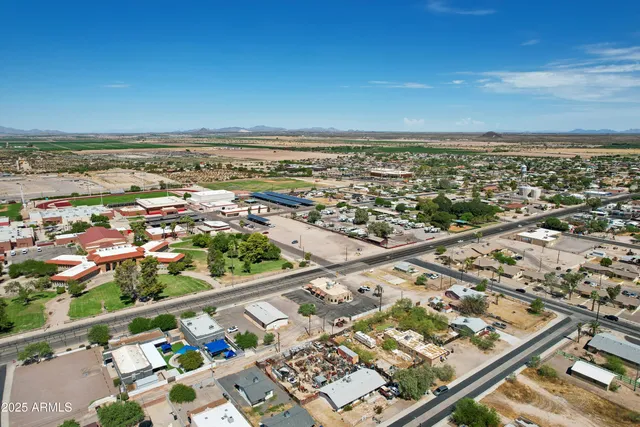 an aerial view of a city