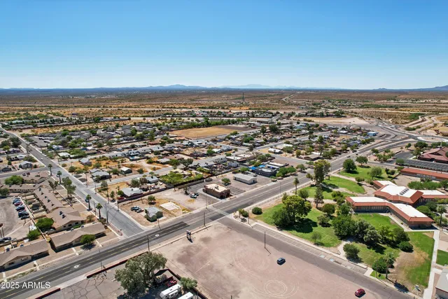an aerial view of multiple house