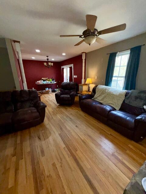 6267 Dillons Mill Road Callaway, VA 24067 - Photo 8 of 24 a living room with furniture and a chandelier
