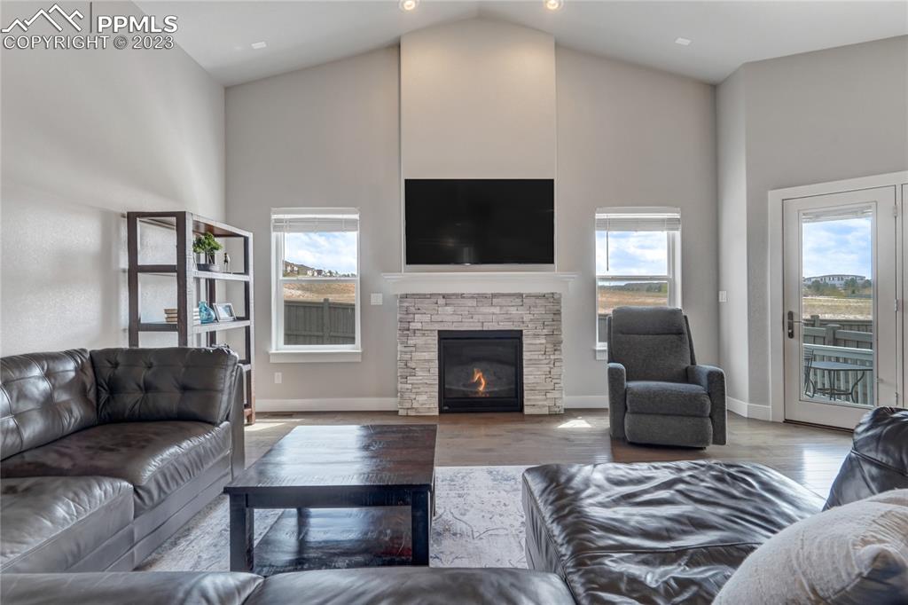 11590 Spectacular Bid Circle Colorado Springs, CO 80921 - Photo 8 of 49 a living room with furniture fireplace and flat screen tv