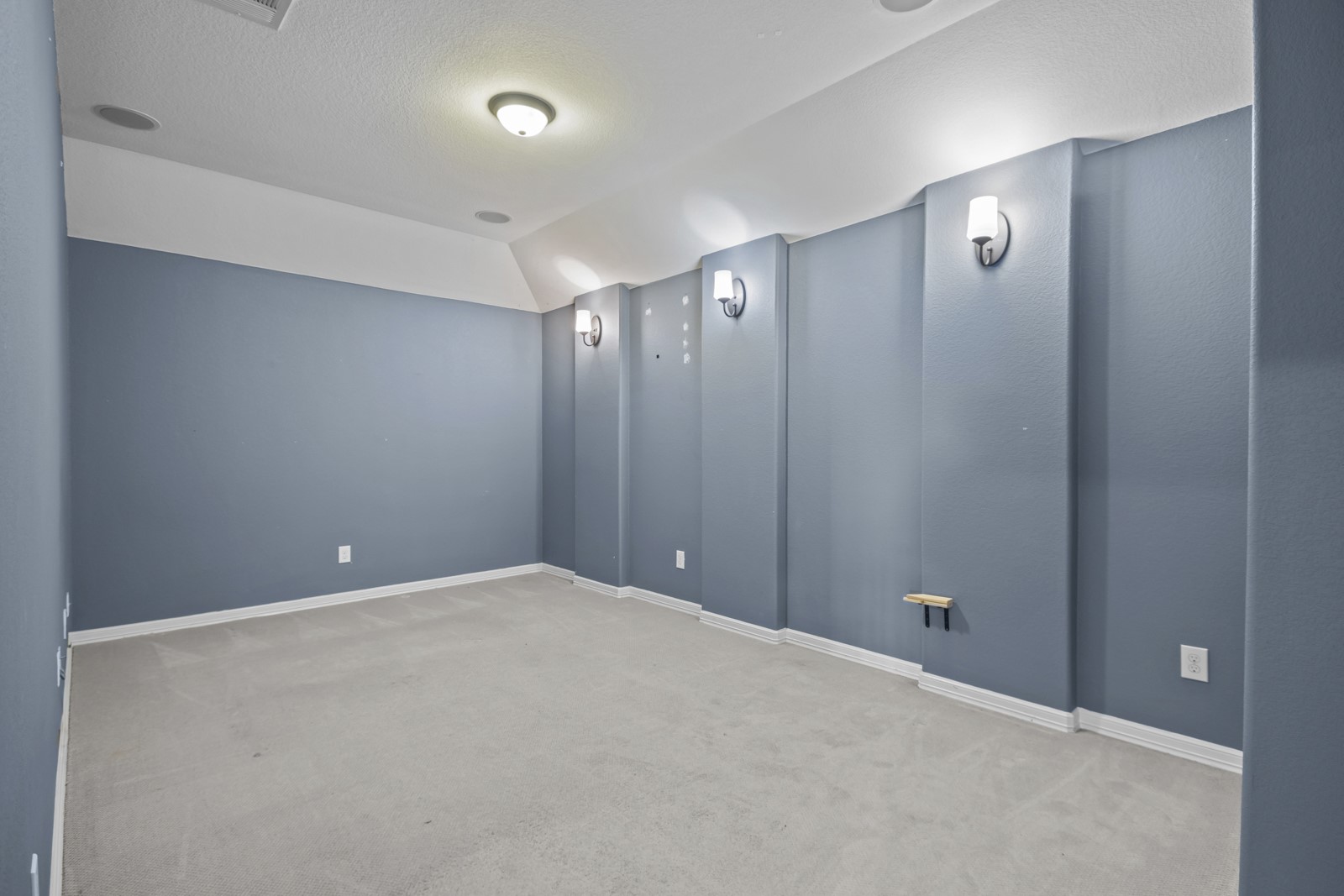 245 Razzmatazz Trail Buda, TX 78610 - Photo 28 of 40 Unfurnished room featuring light colored carpet and lofted ceiling