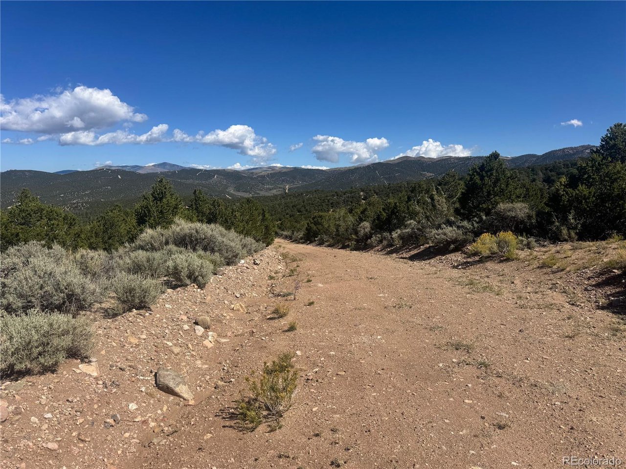 7876 Stone Road Fort Garland, CO 81133 - Photo 8 of 11 a view of a dry yard with mountains in the background