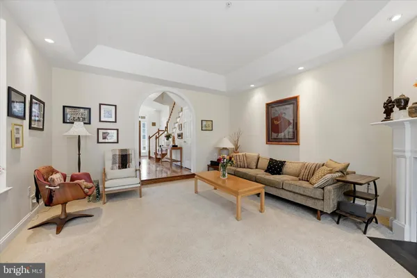 a living room with furniture and a couch