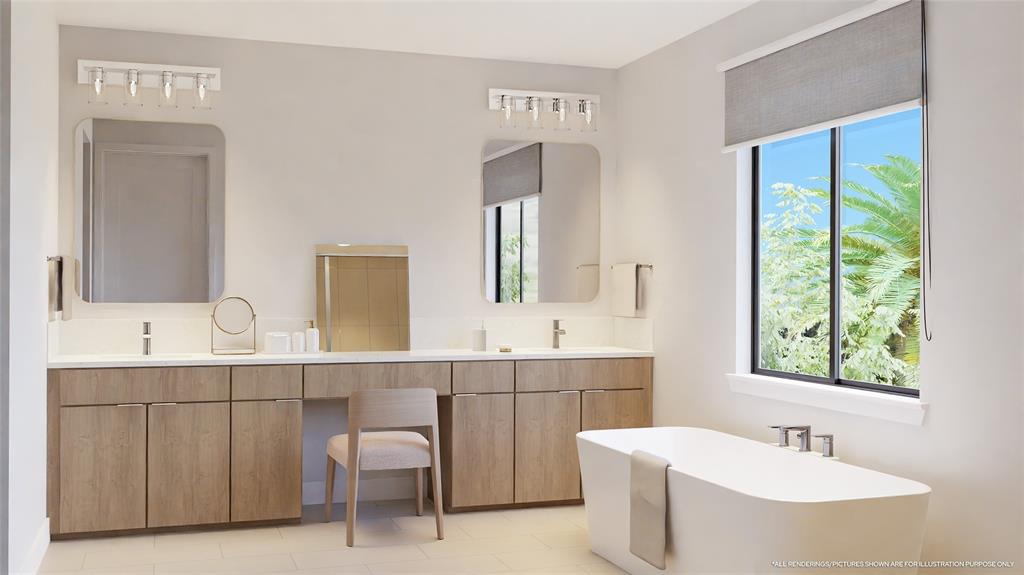 1438 Southwest 23rd Street Fort Lauderdale, FL 33315 - Photo 5 of 12 a bathroom with a double vanity sink a mirror and a bathtub