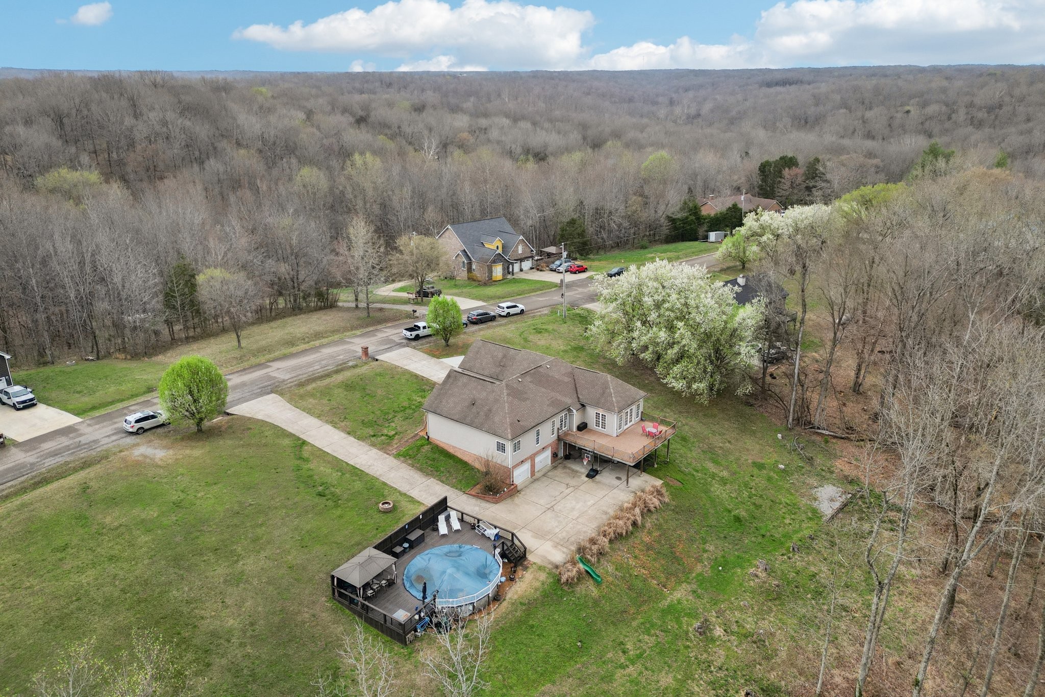 2994 Jarrell Ridge Farms Clarksville, TN 37043 - Photo 36 of 37 an aerial view of a house with yard swimming pool and outdoor seating