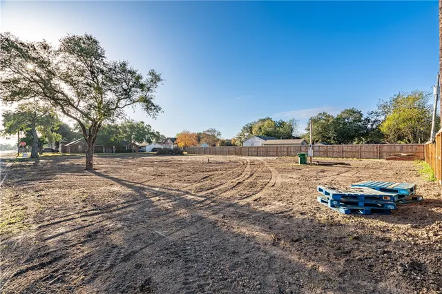 a backyard of a house with lots of green space