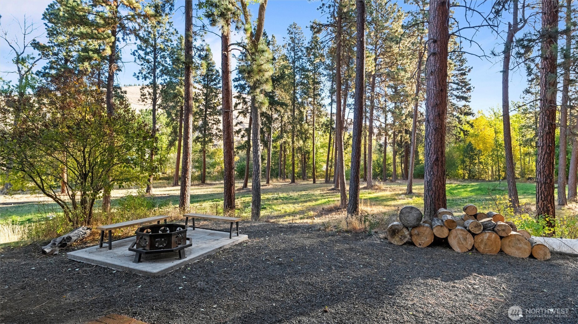 106 Wolf Ridge Lane Dayton, WA 99328 - Photo 5 of 40 a view of a park with large trees and outdoor seating