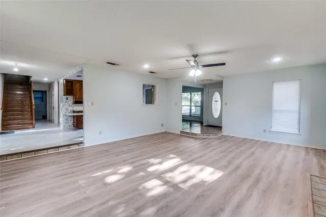 a view of a livingroom with a window