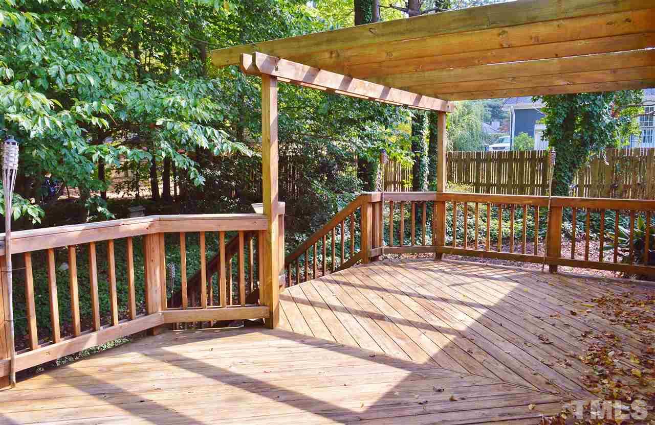 3104 Chancery Place Raleigh, NC 27607 - Photo 21 of 25 Another view of the deck showing the overhead arbor.