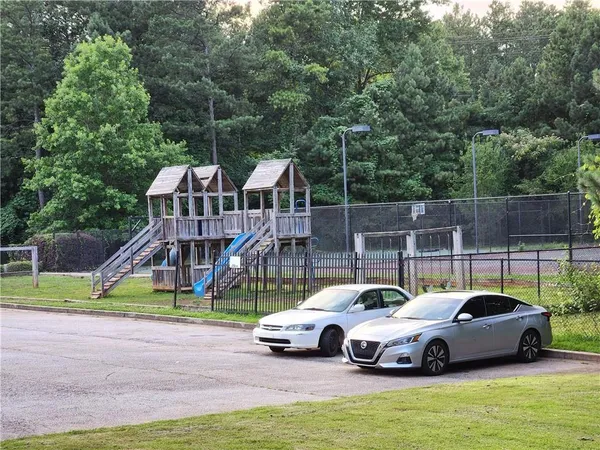 a car parked in front of a house