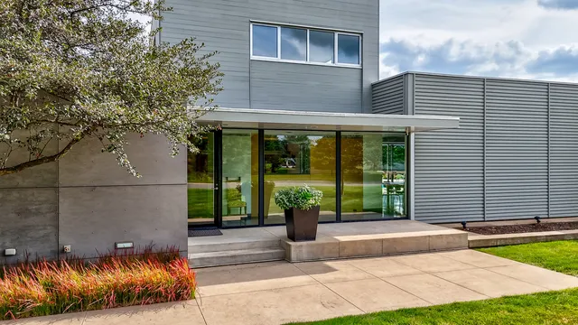 a house view with a outdoor space