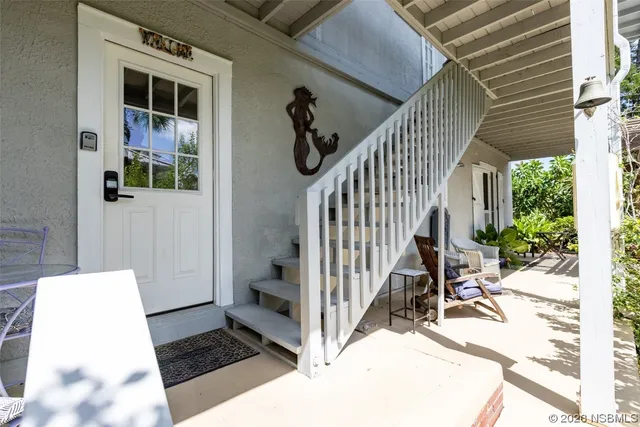 an aerial view of a house