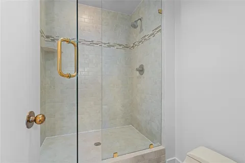 a bathroom with a shower