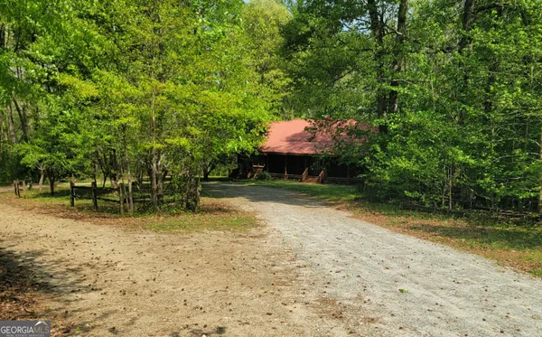 a backyard of a house with yard and tree