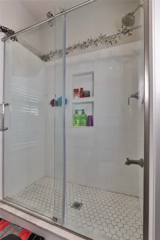 a bathroom with a shower