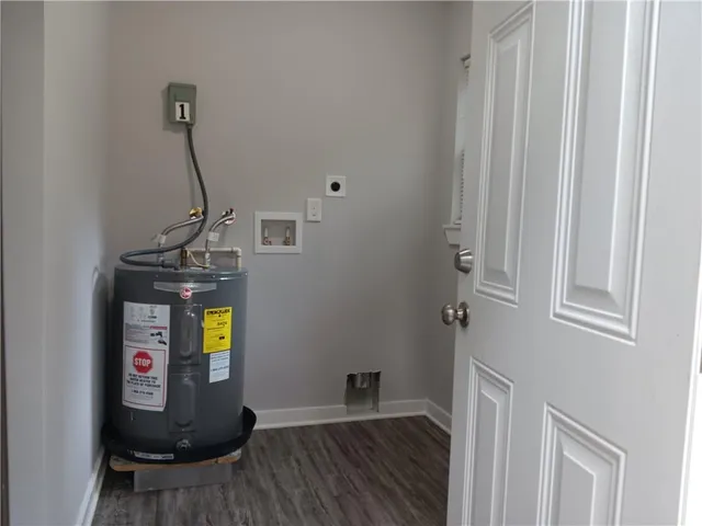 a view of entryway with wooden floor