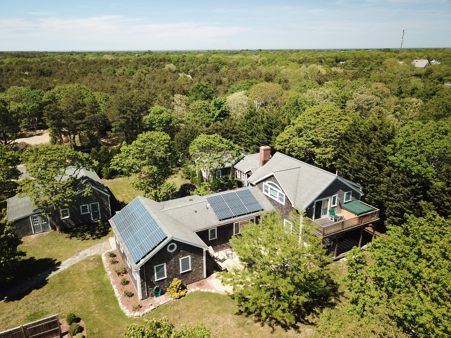 16 Meshacket Road Edgartown, MA 02539 - Photo 4 of 41 an aerial view of a house with a garden