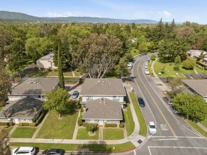 an aerial view of a house