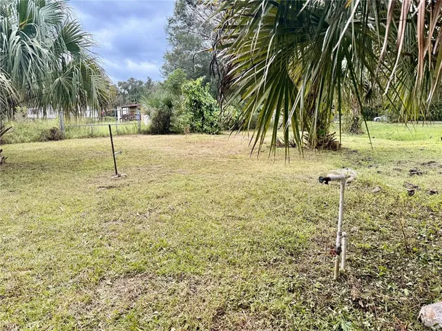 a backyard of a house with lots of green space