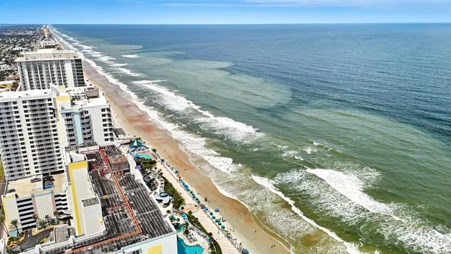 a view of a city with ocean view