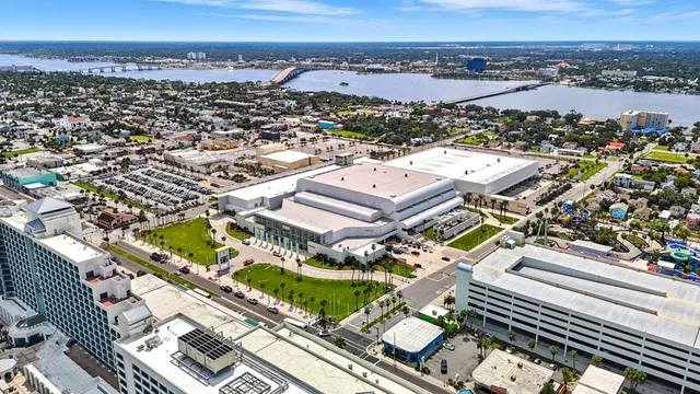 an aerial view of a city