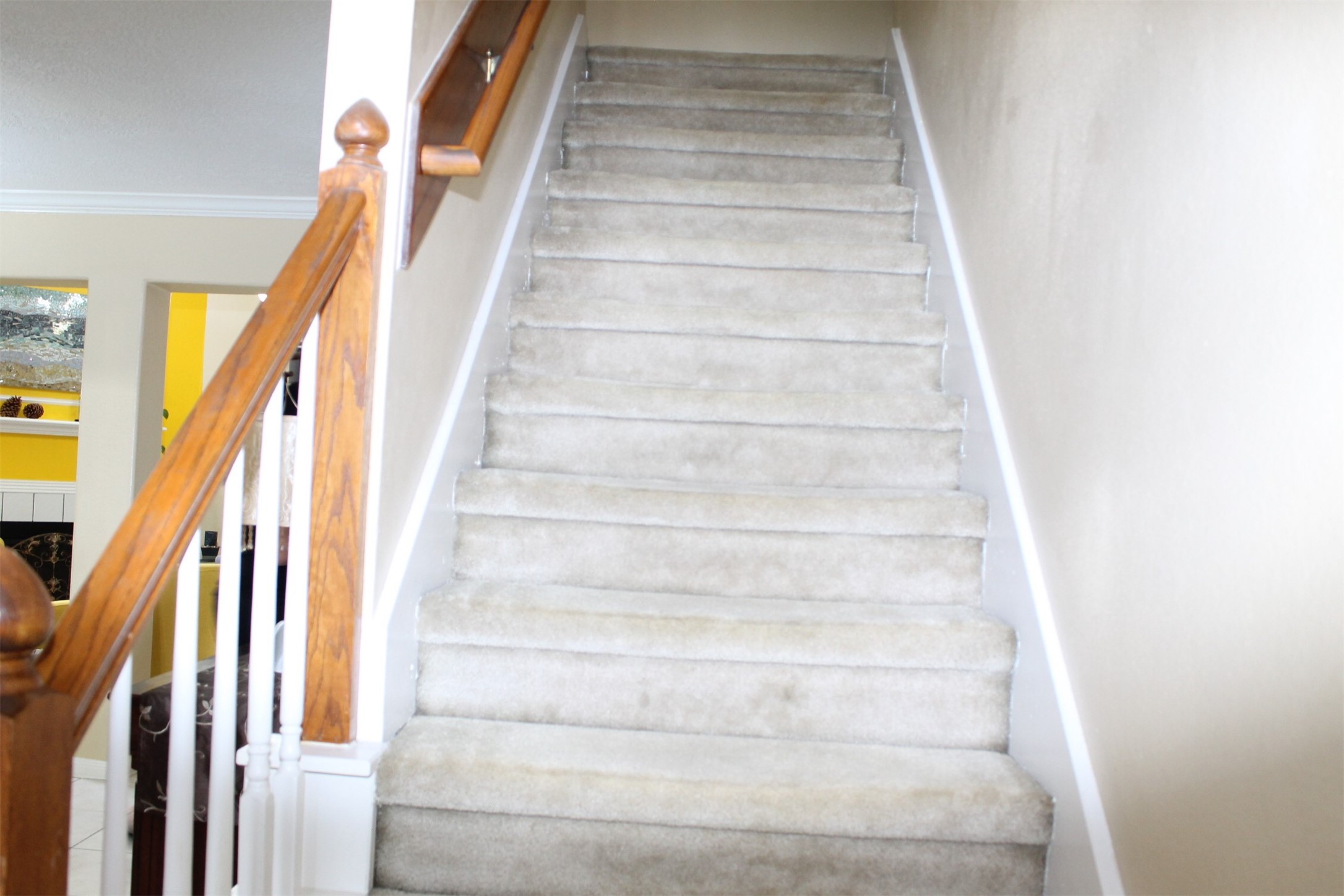 15818 Camp Fire Road Friendswood, TX 77546 - Photo 23 of 36 a view of staircase with white walls and a window