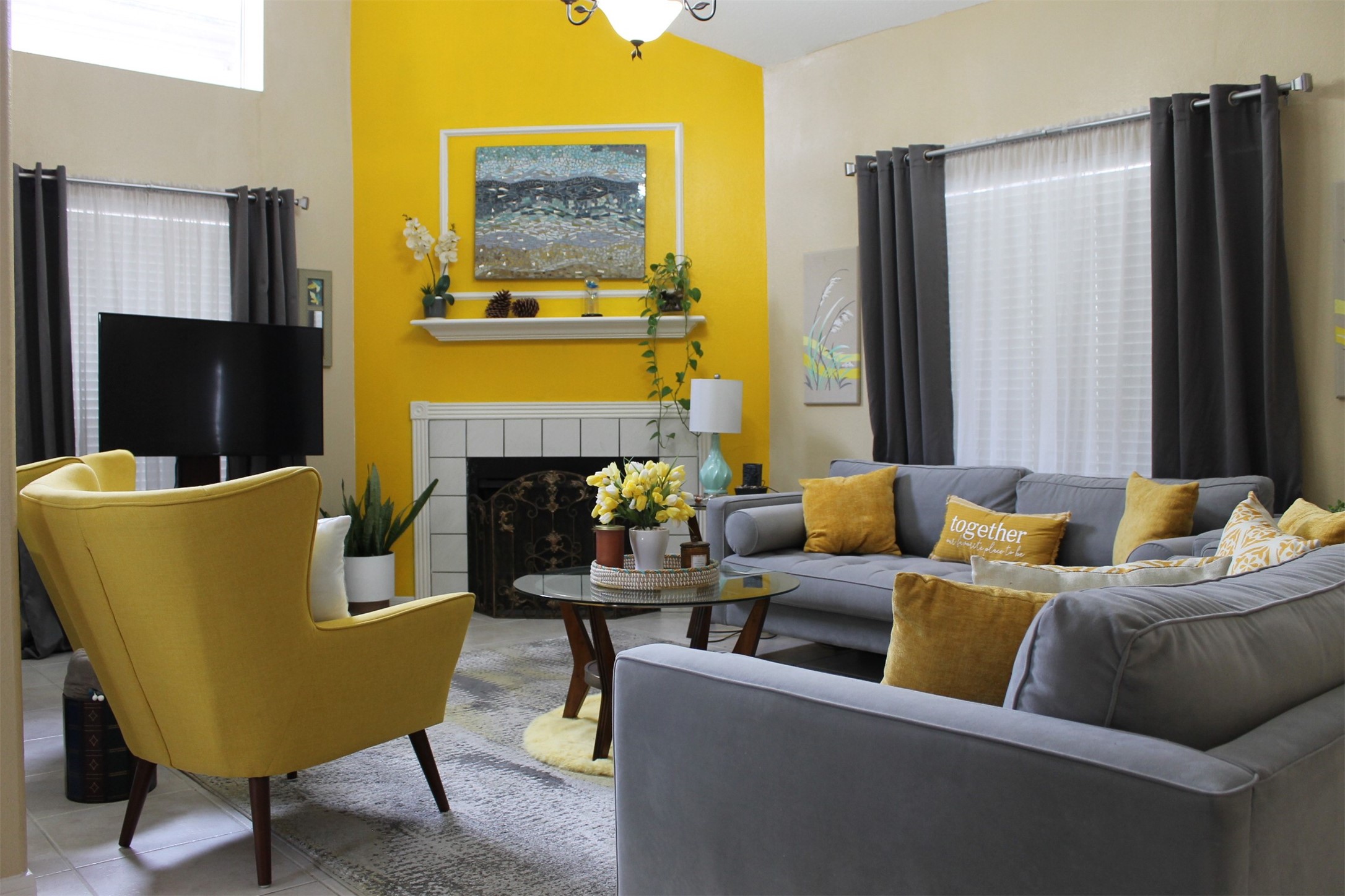 15818 Camp Fire Road Friendswood, TX 77546 - Photo 8 of 36 a living room with furniture and a fireplace