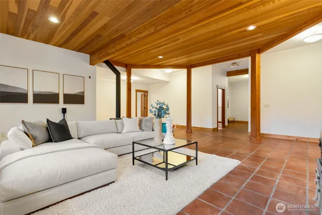 a view of a house with couches in a patio