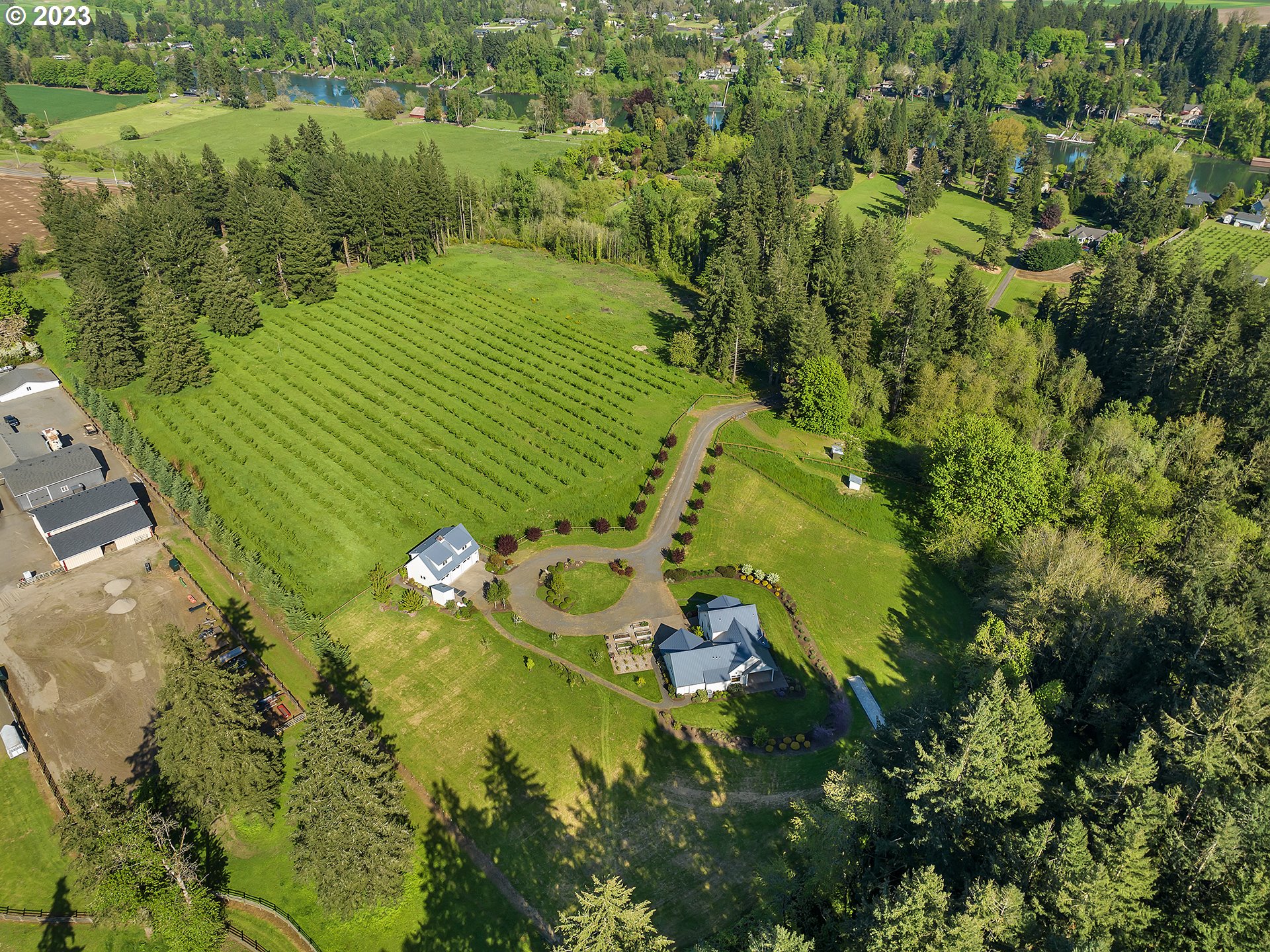 16939 Southwest Wilsonville Road Wilsonville, OR 97070 - Photo 40 of 43 an aerial view of a residential houses with outdoor space and trees all around