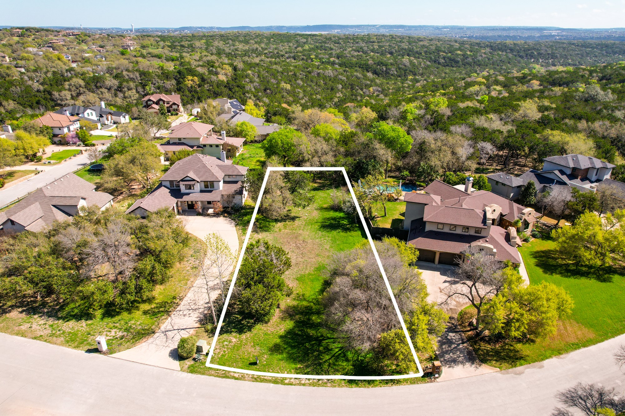 From street view above looking to back of lot and preserve.