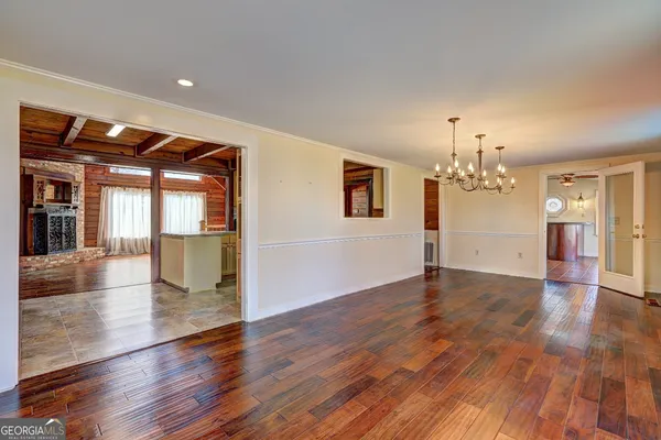 a living room with fireplace