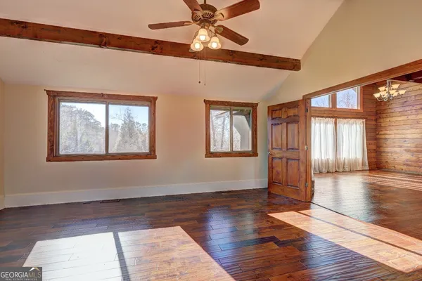a view of an entryway with a door
