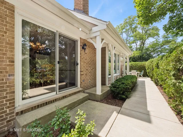 a view of a garden with pathway
